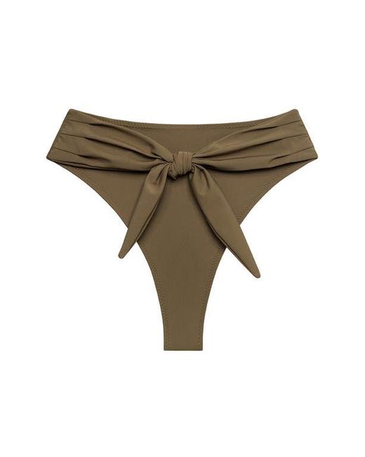 Montce Green Paula Tie Front High Waist Bikini Bottoms