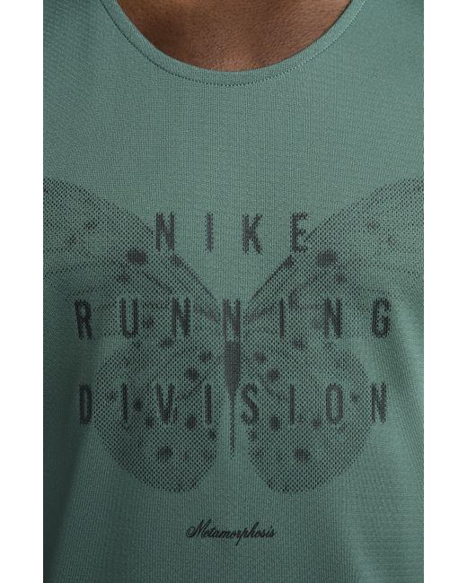 Nike Green Dri-fit Rise 365 Running Division Running Tank for men