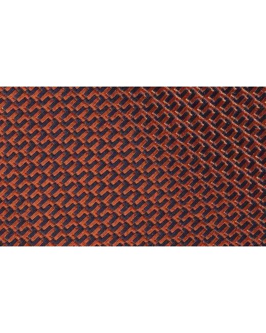 Canali Red Micropattern Silk Tie for men