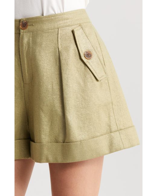 L'Agence Green Safari High Waist Shorts