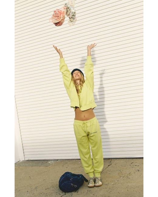 Free People Yellow Fp Movement Undefeated Cotton Blend Hoodie & Jogger Set