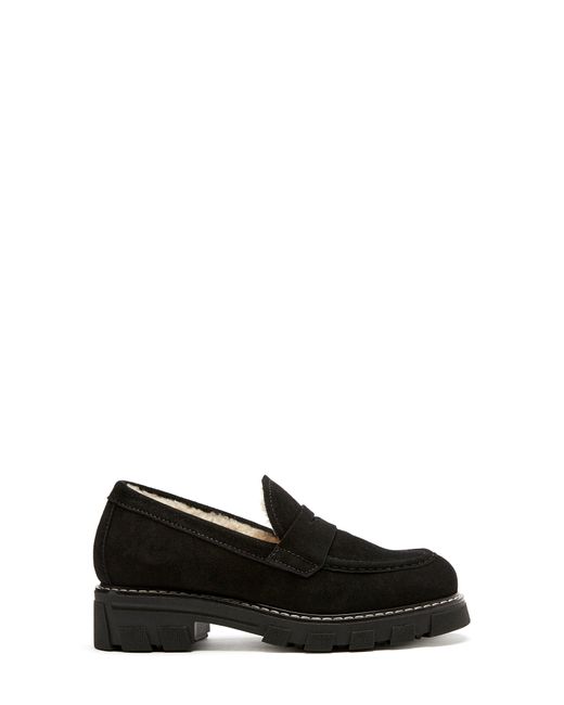 La Canadienne Darcy Genuine Shearling Lined Loafer in Black | Lyst