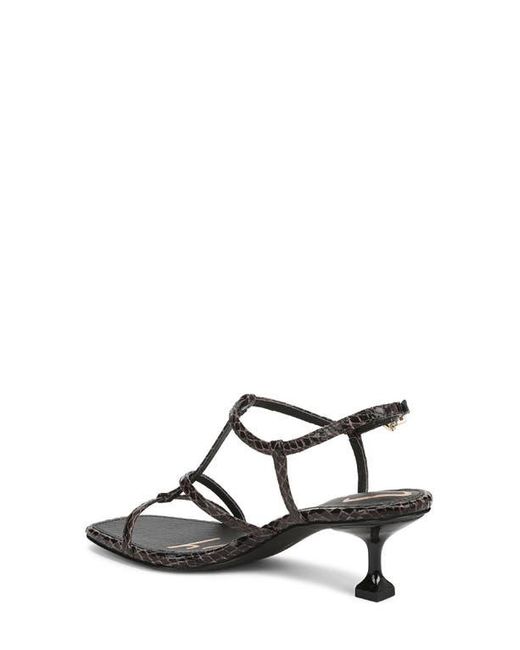 Circus by Sam Edelman Black Jaida Snakeskin Embossed Strappy Sandal