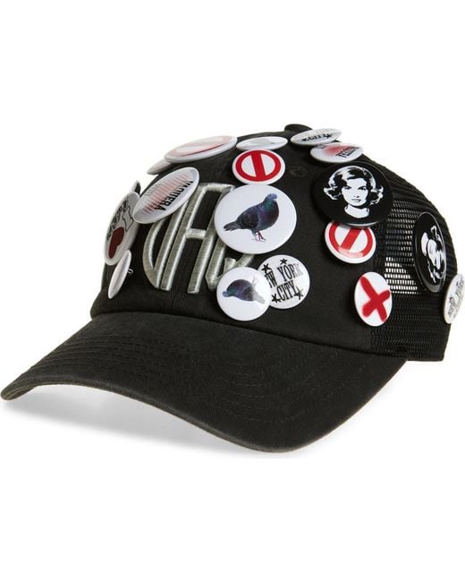 VAQUERA Logo Embroidered Trucker Hat With Pins in Black | Lyst