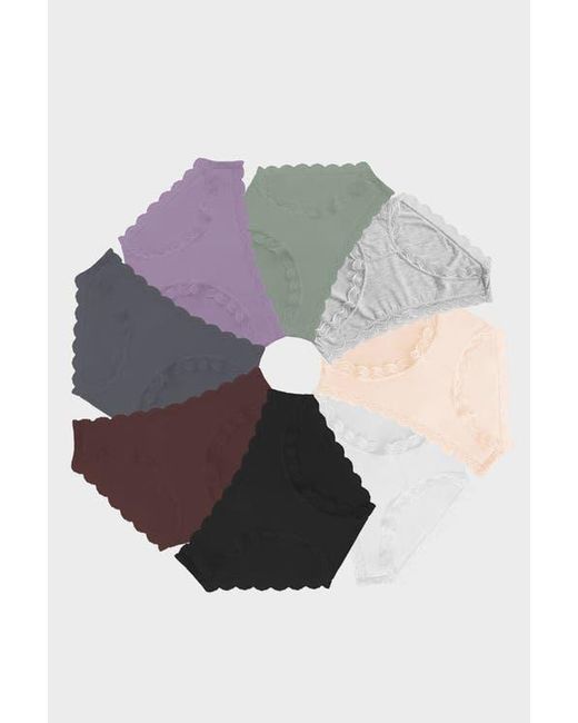 Stripe & Stare Gray Original Knicker Eight Pack