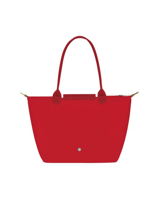 Longchamp Red Medium Le Pliage Green Recycled Canvas Shoulder Tote Bag