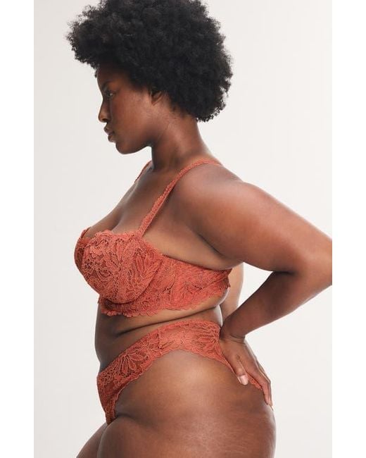 Savage x Fenty Red Romantic Corded Lace Unlined Underwire Bra