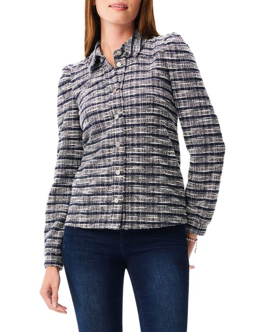 NIC+ZOE Nic+zoe Girlfriend Plaid Knit Jacket in Blue | Lyst