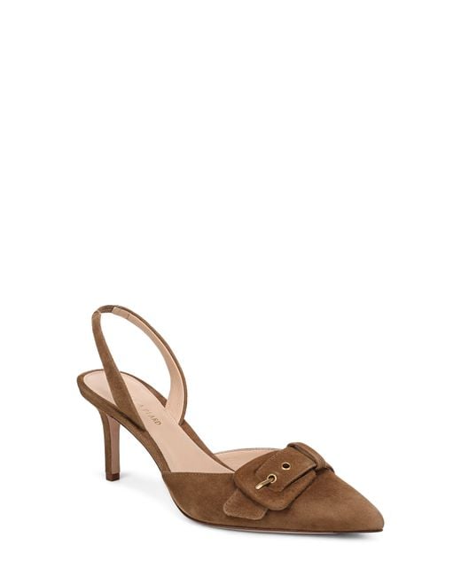 Veronica Beard Brown Lenora Leather Slingback Pump