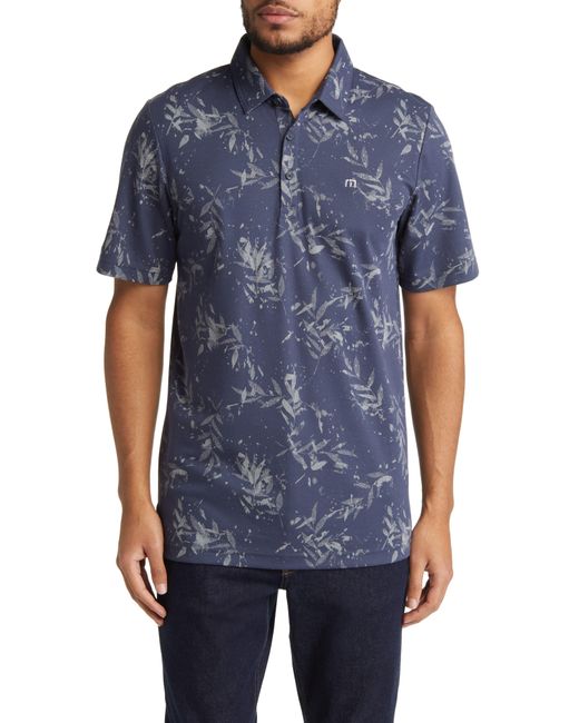 Travis Mathew Blue The Riegel Short Sleeve Cotton Blend Button-up Shirt for men