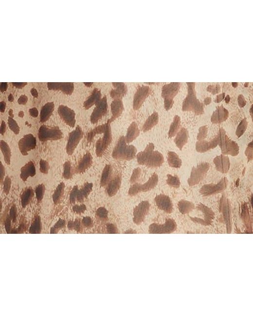 Bardot Natural Lucianna Leopard Print Long Sleeve Wrap Dress