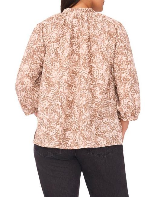 Vince Camuto Natural Split Neck Peasant Top