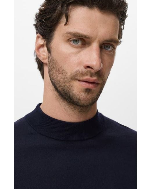Mango Blue Turtleneck Wool Sweater for men