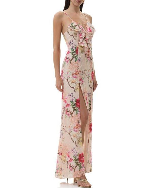 AFRM Multicolor Lovette Floral Chiffon Gown