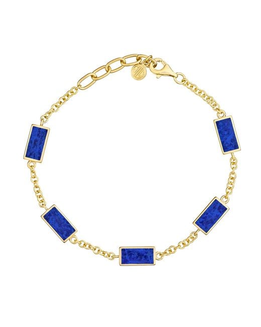 Jan Leslie Blue Five Station Dash Rectangle Bracelet