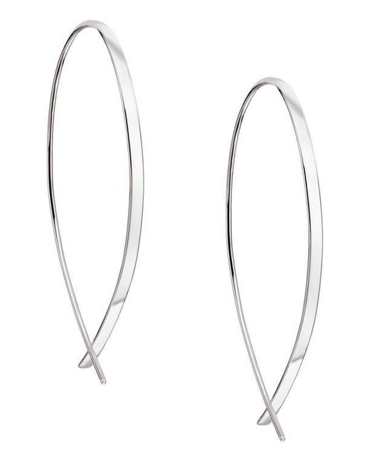 Lana Jewelry White 14K Small Upside Down Hoop Earrings