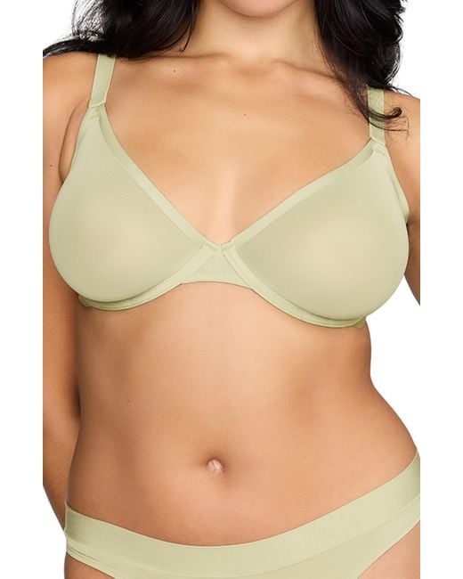 CUUP Natural The Plunge Underwire Sheer Mesh Bra