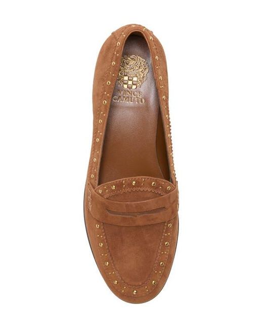 Vince Camuto Brown Camdyn Studded Penny Loafer