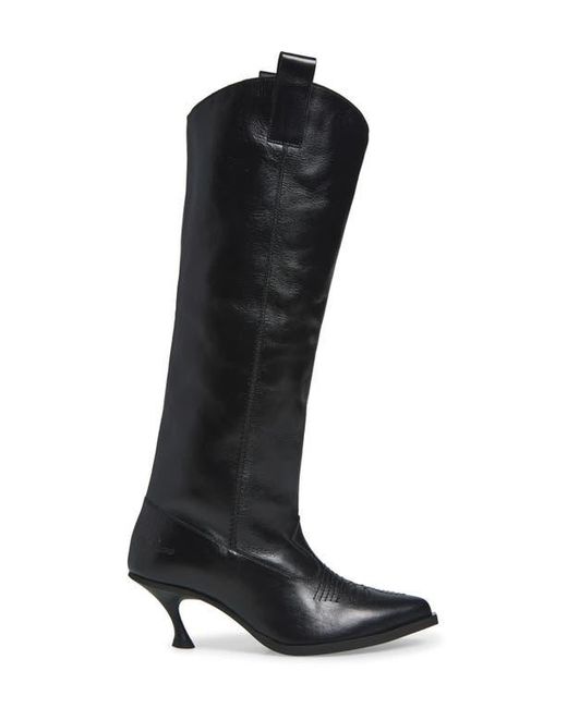 VAQUERA Black Kitten Heel Cowboy Boot