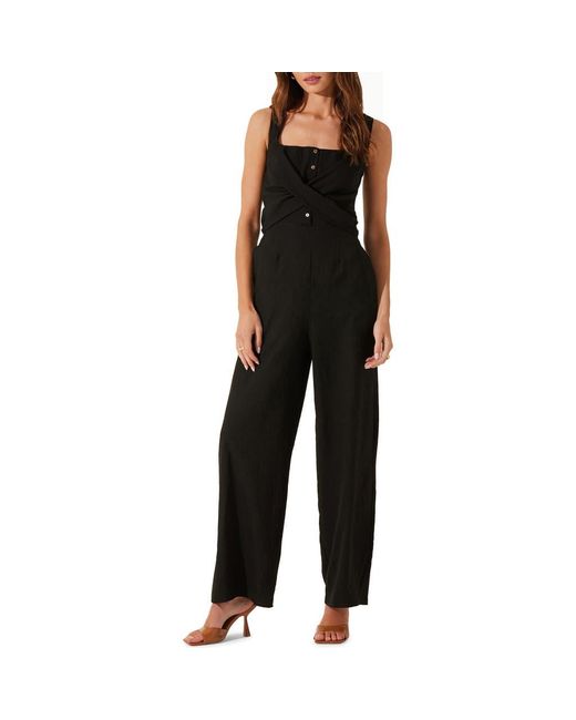 Astr Black Cross Front Jumpsuit