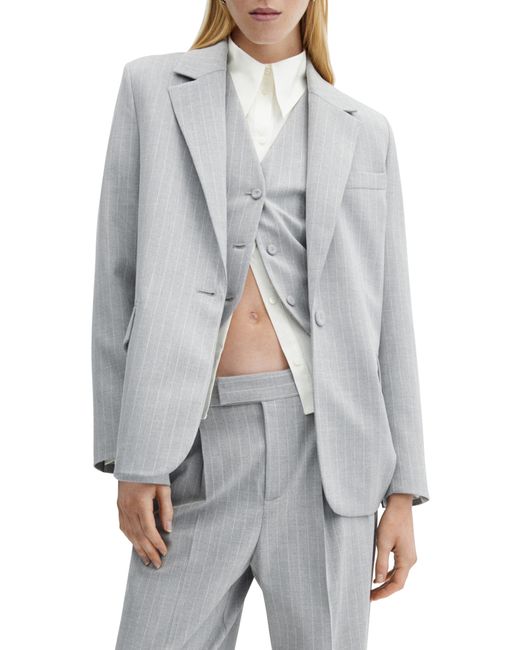 Mango Gray Pinstripe Jacket