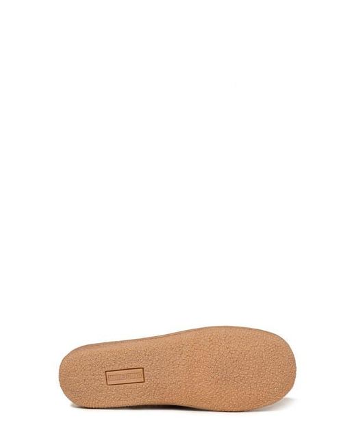Minnetonka Red Camp Collar Faux Fur Scuff Slipper
