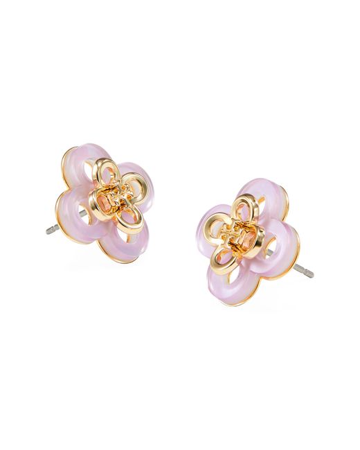 Tory Burch Pink Kira Clover Stacked Stud Earrings
