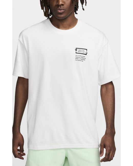 Nike White Dri-fit Acg Pack It Out Oversize Graphic T-shirt for men