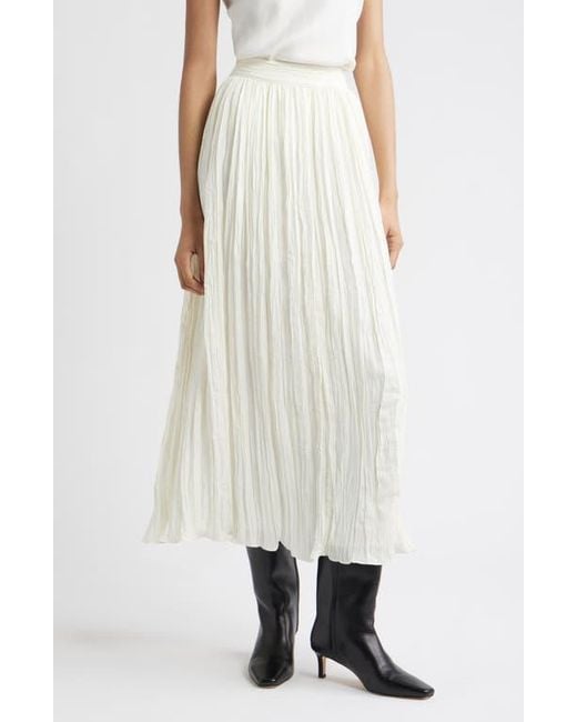 Nordstrom White Crinkle A-Line Maxi Skirt