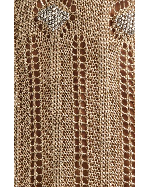Rabanne Natural Openwork Tank Sweater Dress