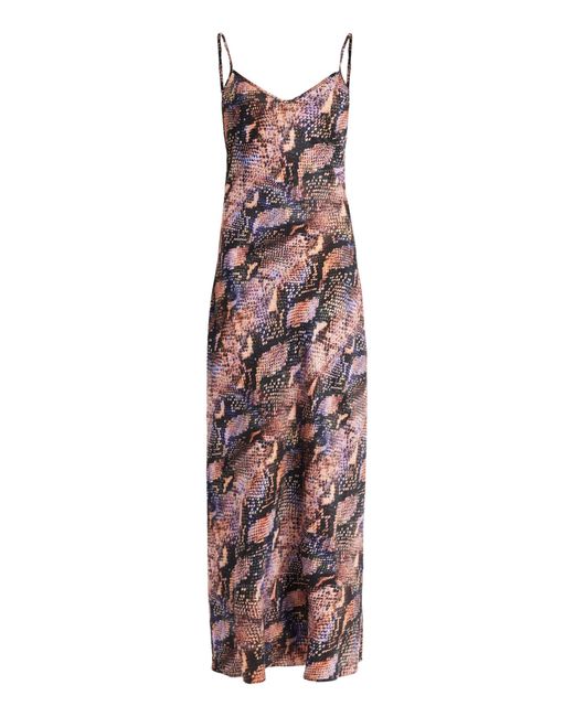 AllSaints Multicolor Bryony Tahoe Snakeskin Print Slipdress