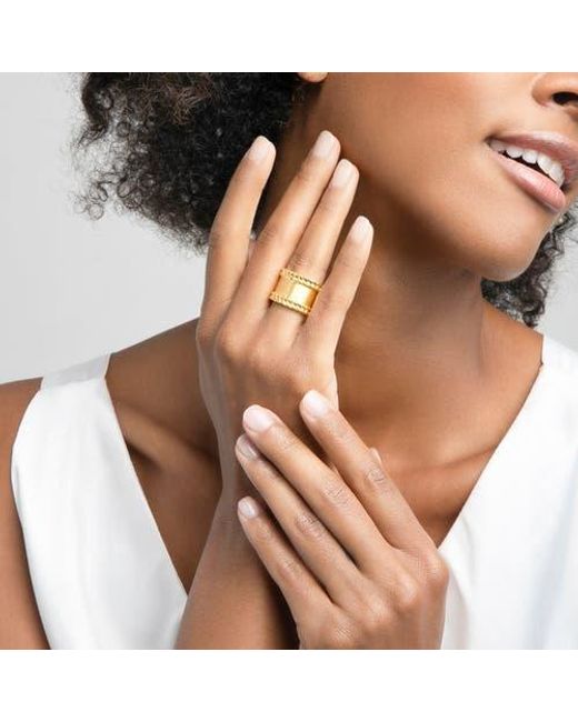 ZARUX Metallic Side Braid Ring