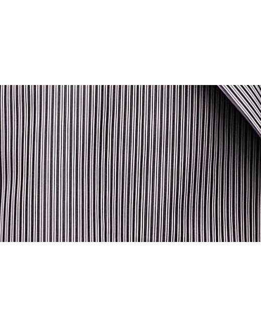 TOPSHOP Gray Asymmetric Stripe Crop Button-up Shirt