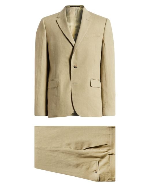 Paul Smith Natural Tailored Fit Solid Linen Suit for men
