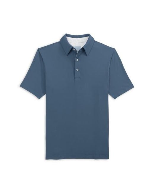 Scott Barber Blue Solid Performance Golf Polo for men