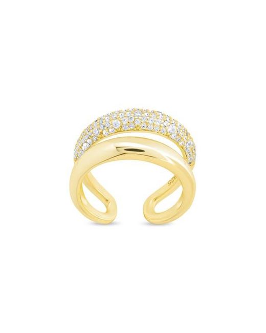Sterling Forever Metallic Maisey Cubic Zirconia Double Band Ring