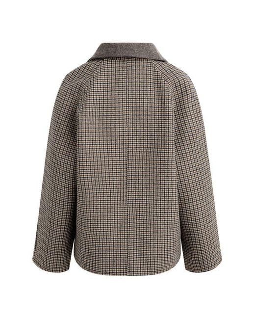 FAVORITE DAUGHTER Brown The Cameron Houndstooth Wool Blend Coat