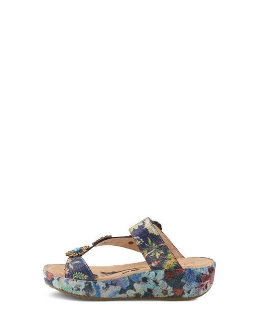 Spring Step White Blissbloom Platform Wedge Flip Flop