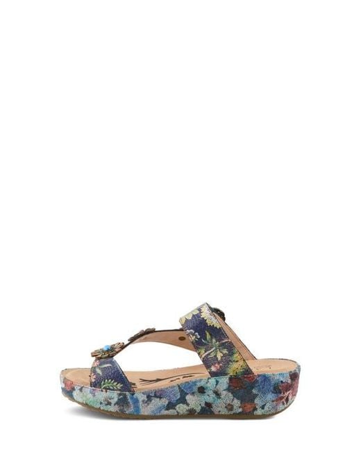 Spring Step White Blissbloom Platform Wedge Flip Flop