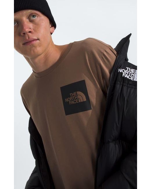 The North Face Brown Fine Cotton Blend Logo Graphic T-Shirt for men
