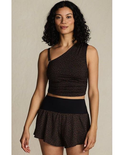 Lands' End Black 3 Pinchless Flutter Swim Short With Panty