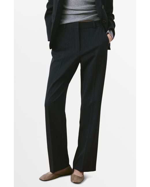 Mango Black Straight Leg Pants