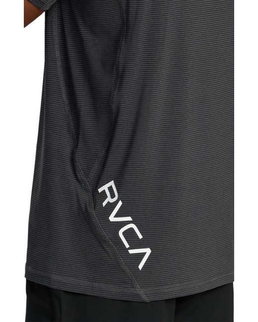 RVCA Black Sport Vent Stripe Performance Graphic T-shirt for men