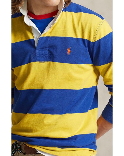 Polo Ralph Lauren Orange Stripe Cotton Rugby Shirt for men