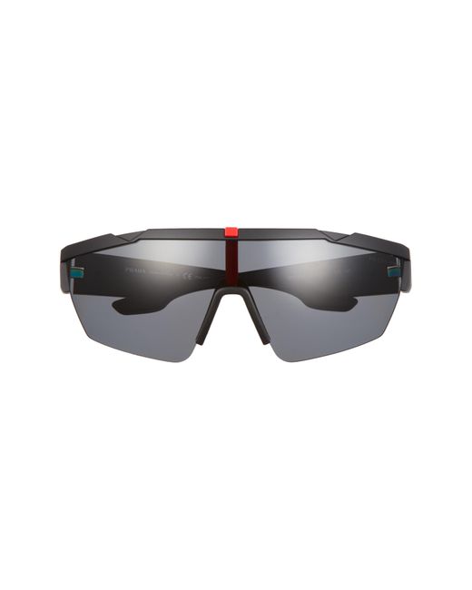 Prada Gray 168mm Polarized Shield Sunglasses for men
