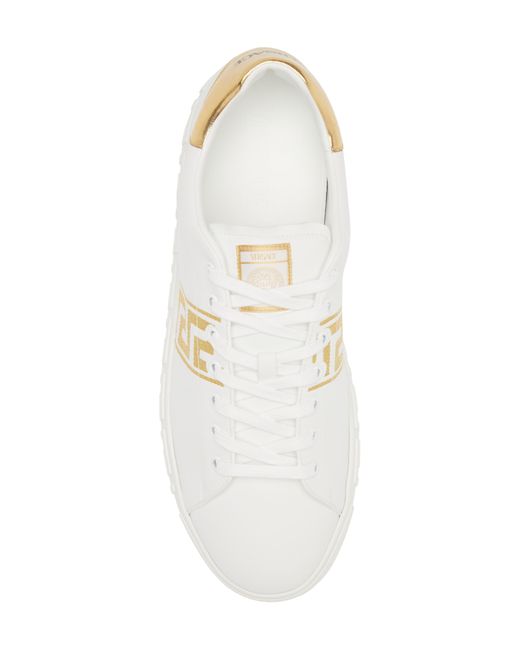 Versace White Barocco Greca Jacquard Low Top Sneaker for men