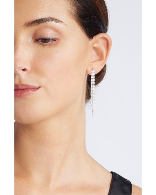 Nordstrom White Cubic Zirconia Linear Drop Earrings