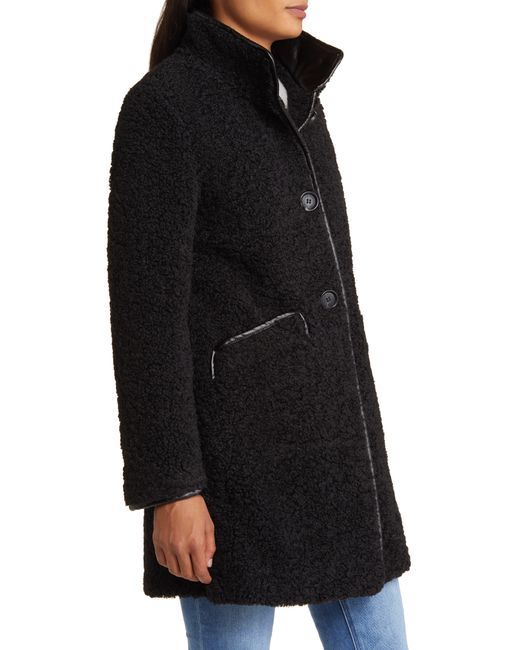Sam Edelman Black Faux Fur Teddy Coat