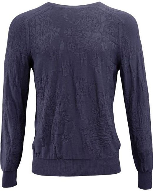 Lords of Harlech Blue Cole Fully Fashioned Merino Wool Crewneck Sweater for men