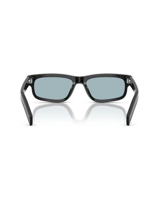 Prada Blue 57Mm Rectangular Optical Glasses for men
